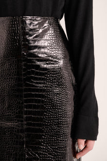 Nix Leather Skirt | Black