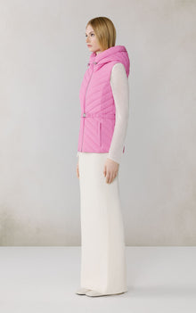 Estelle-Vest Stretch Down Belted Vest | Pink Treat