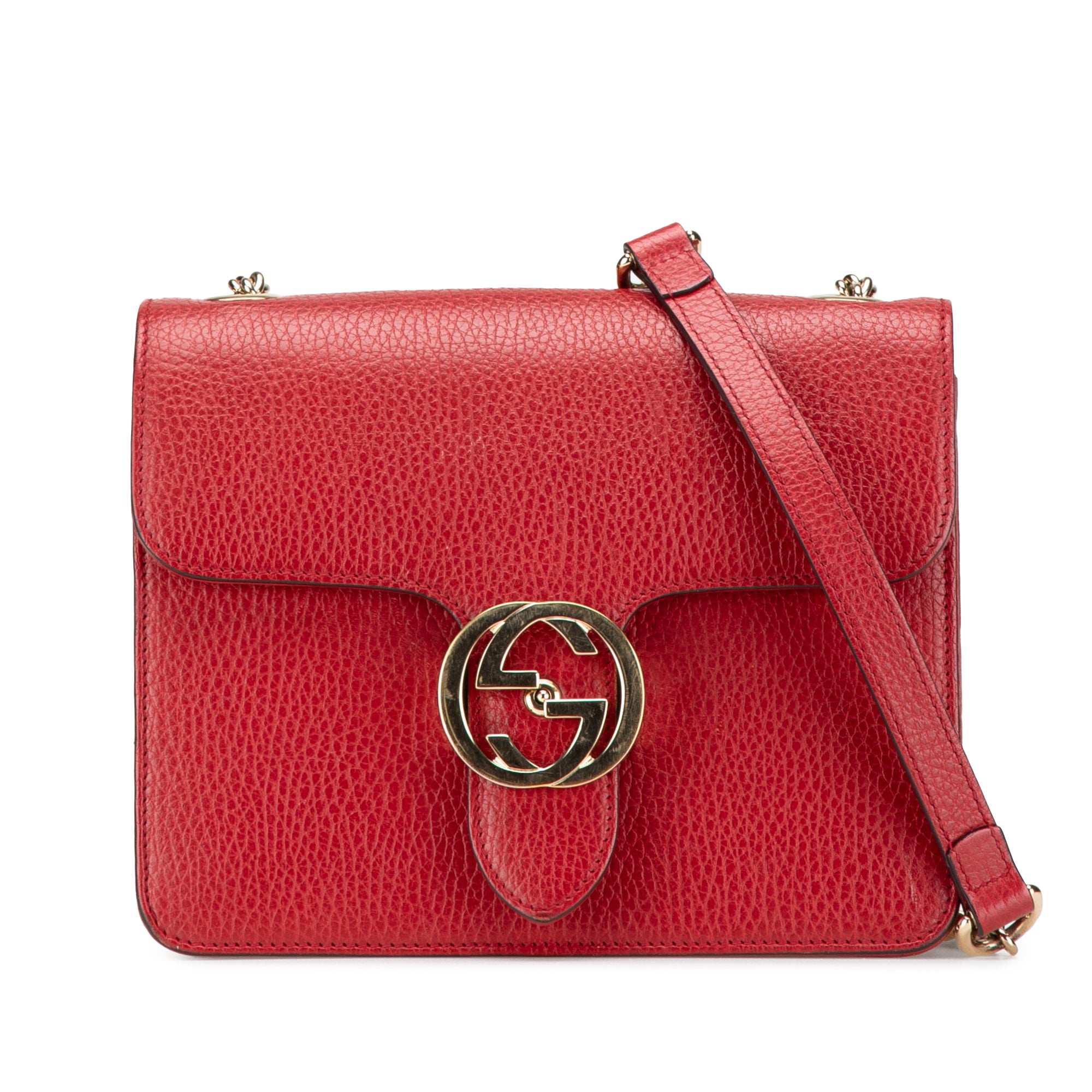Gucci | Pre-Owned Small Dollar Calfskin Interlocking G Crossbody | Red