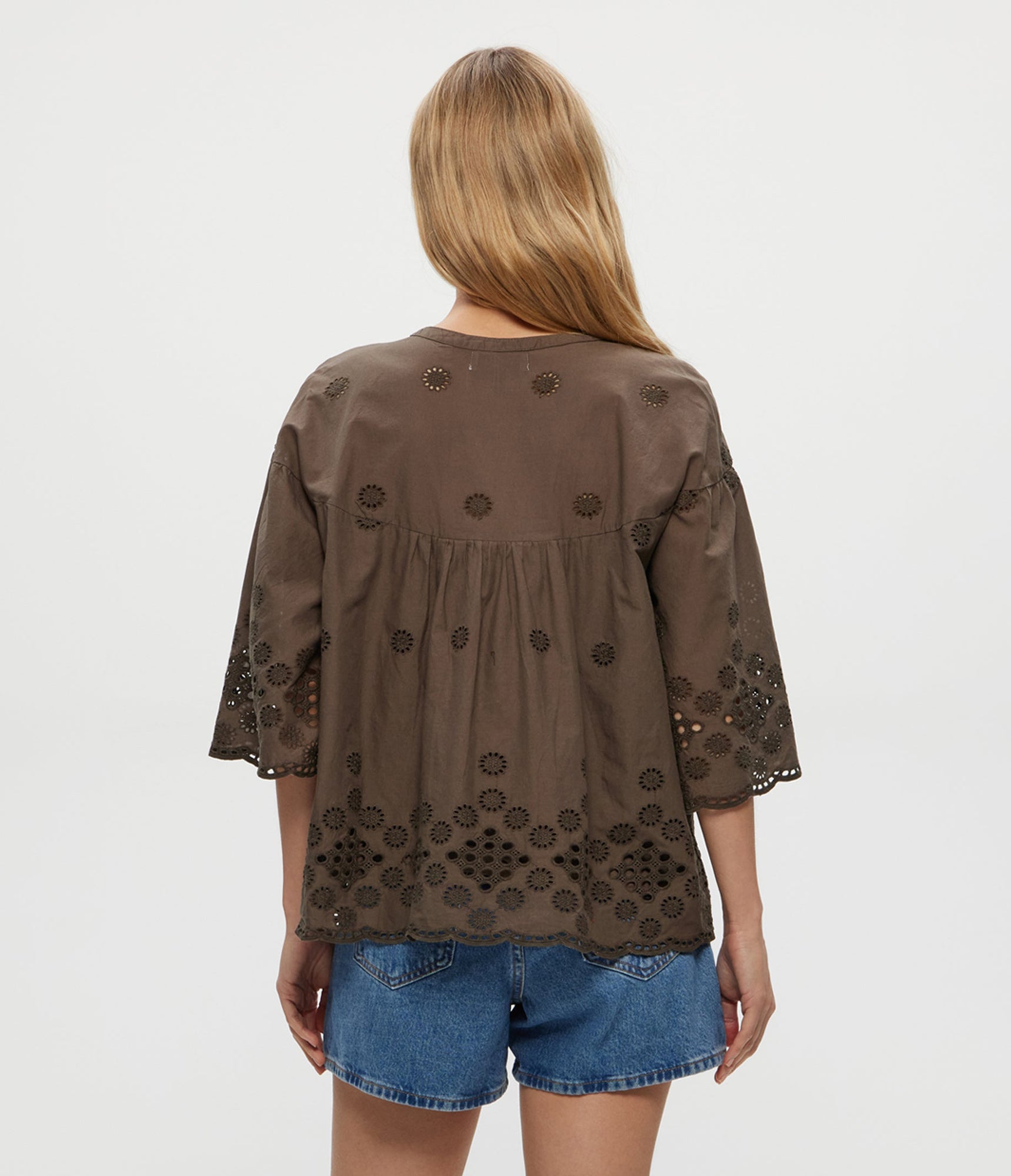 Gloria Eyelet Flutter Top | Kalamata