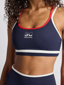 Women | SPLITS59 | Eva Rigor Double Strap Bra | Navy/White