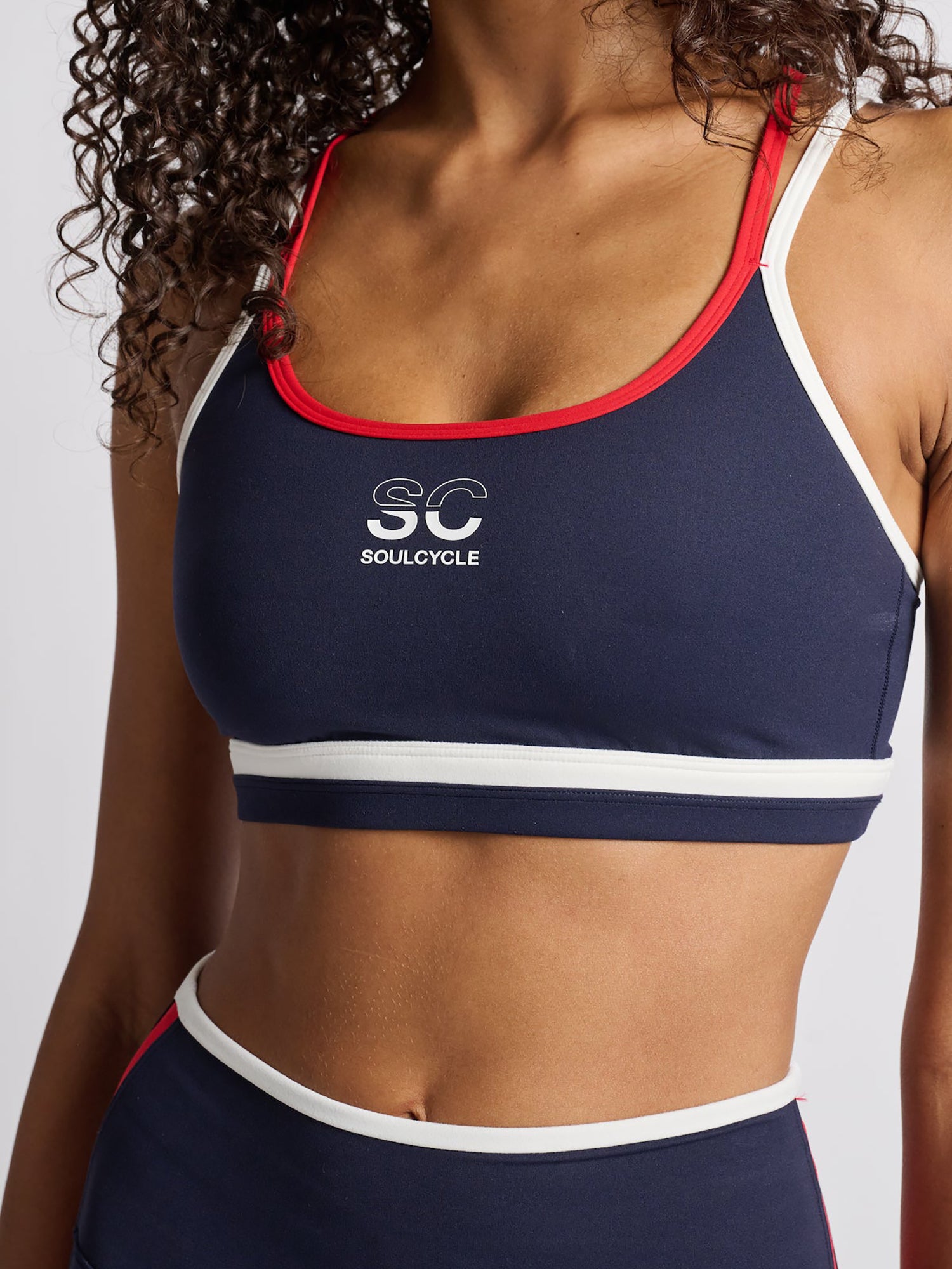 Women | SPLITS59 | Eva Rigor Double Strap Bra | Navy/White