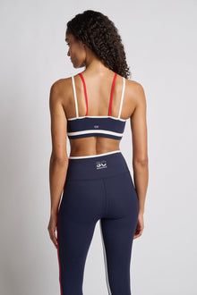 Women | SPLITS59 | Eva Rigor Double Strap Bra | Navy/White