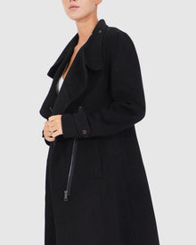 Women | Envy Me Wool Blend Zipped Coat | Black