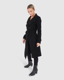 Women | Envy Me Wool Blend Zipped Coat | Black