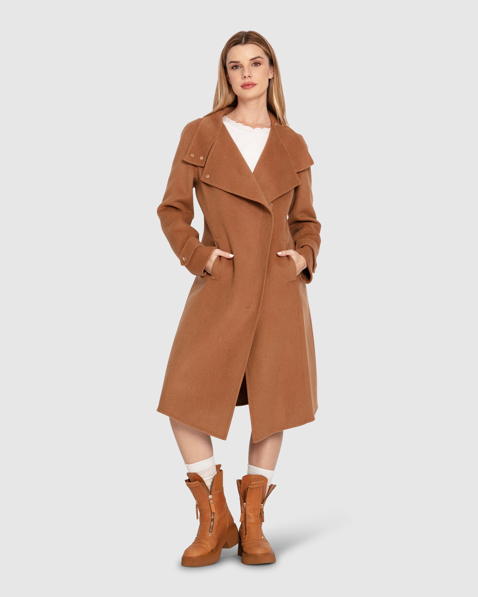 Women | Envy Me Wool Blend Zipped Coat | Camel