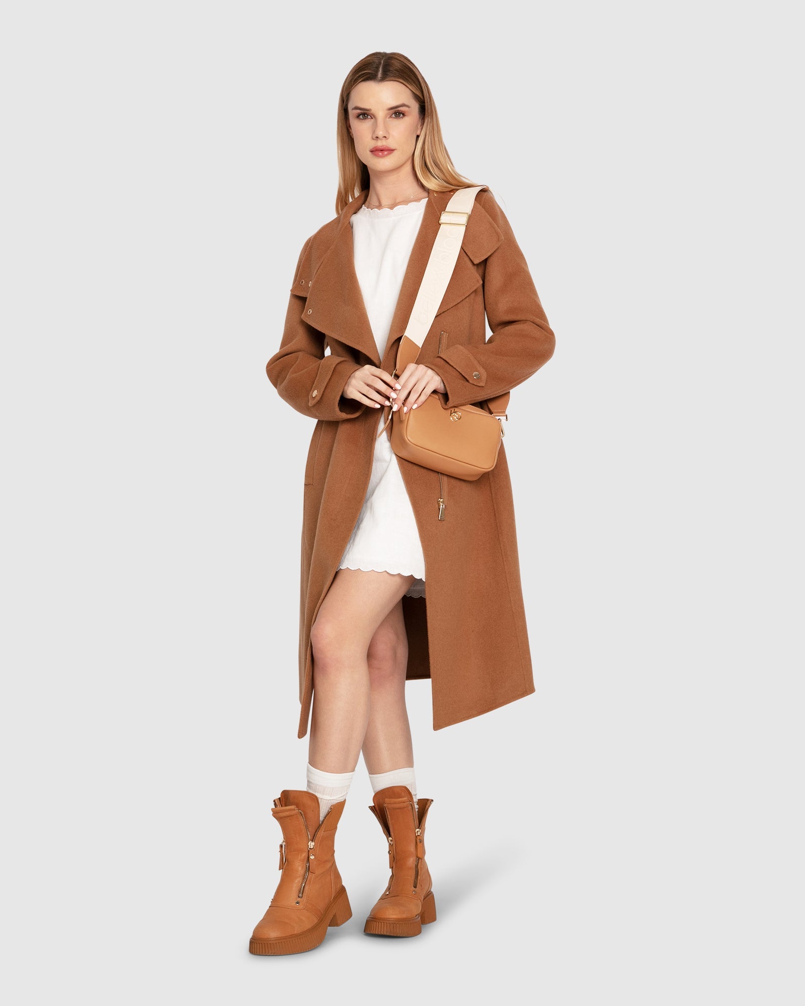 Women | Envy Me Wool Blend Zipped Coat | Camel