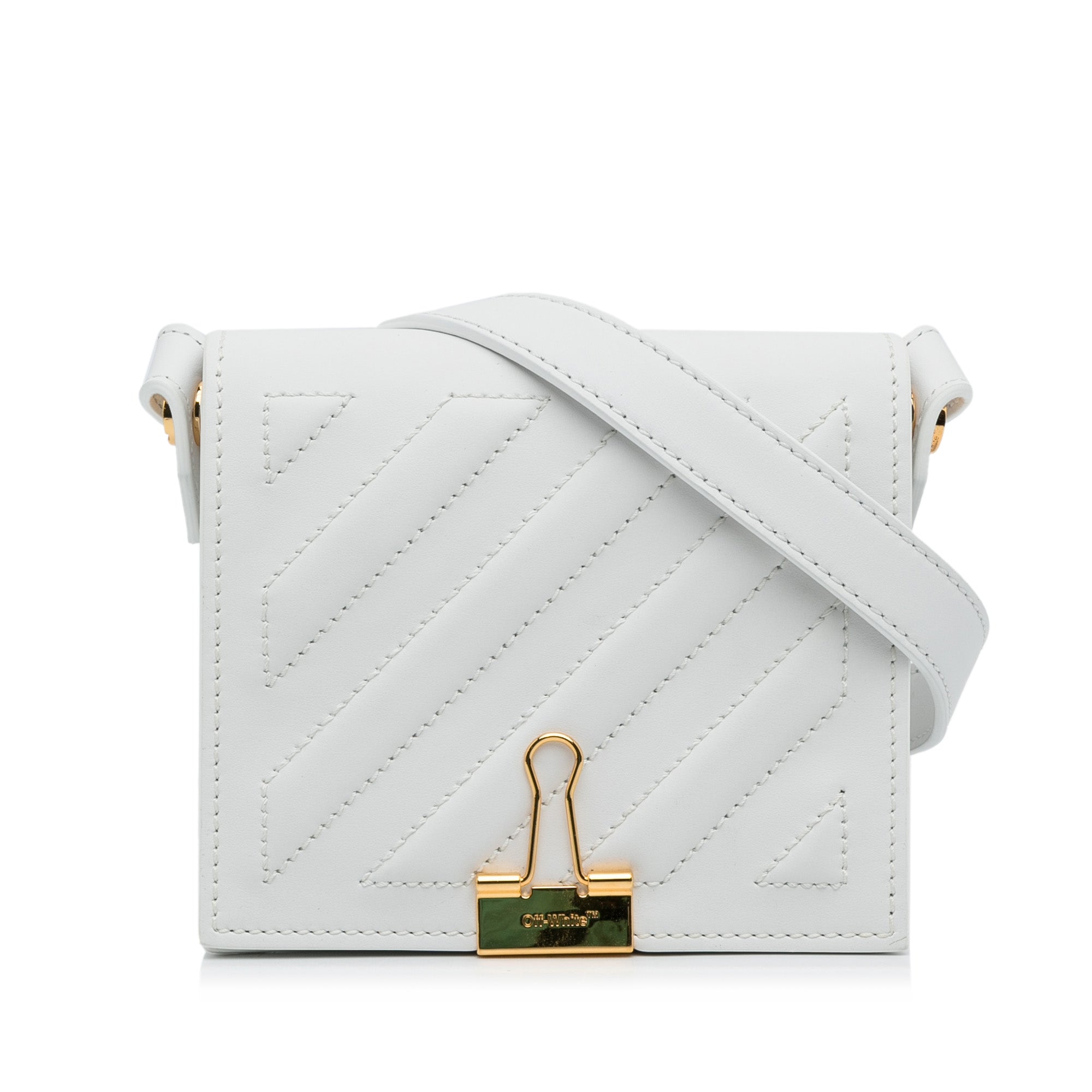 Off-White | Pre-Owned Baby Binder Clip Crossbody Bag | White