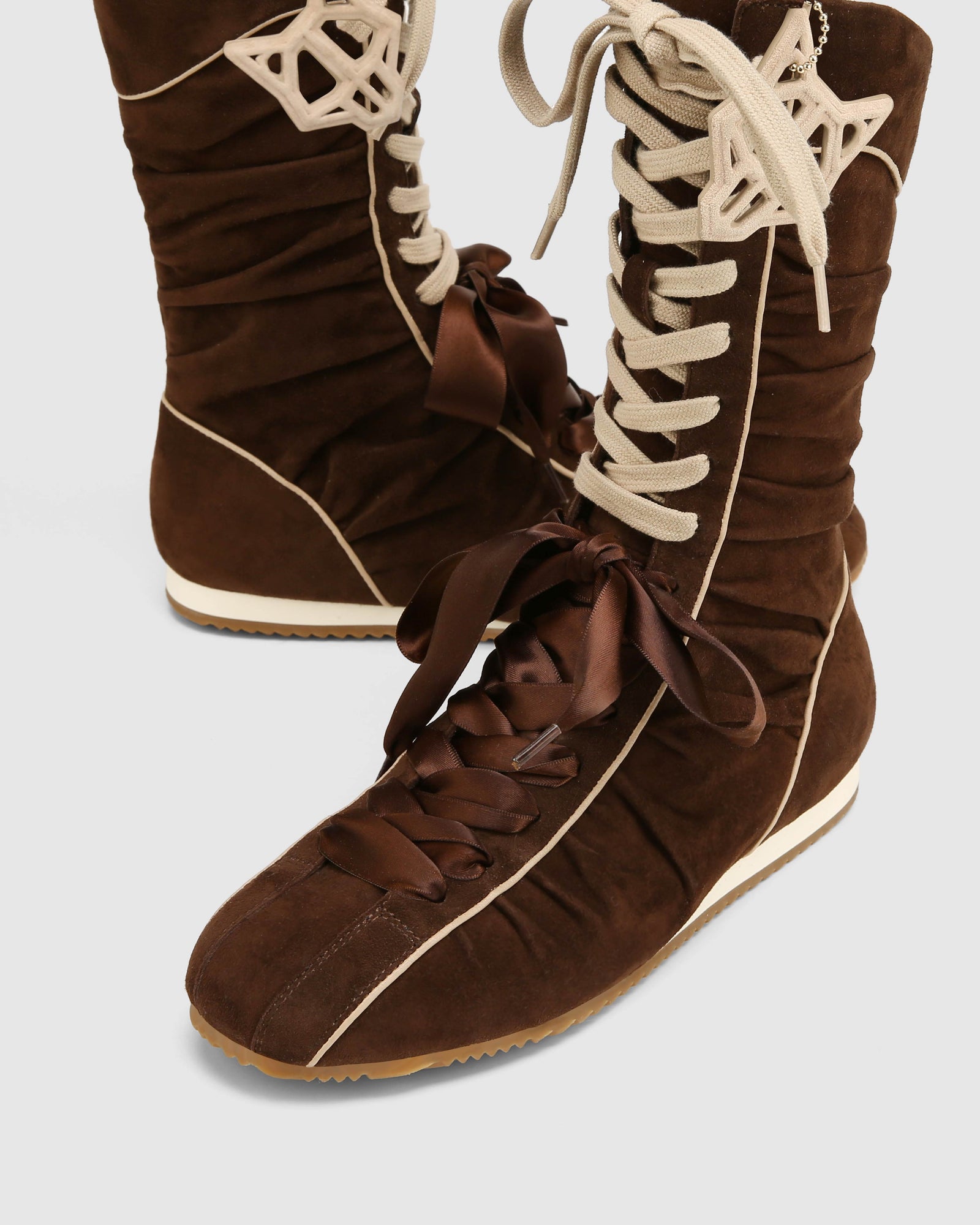 Womens | Extreme Scrunch Suede Sneaker | Brown