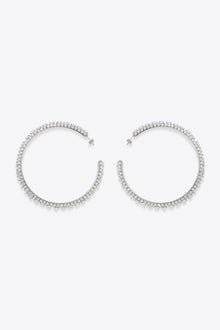 Large Crystal Hoop Earrings | Clear Crystal/Silver