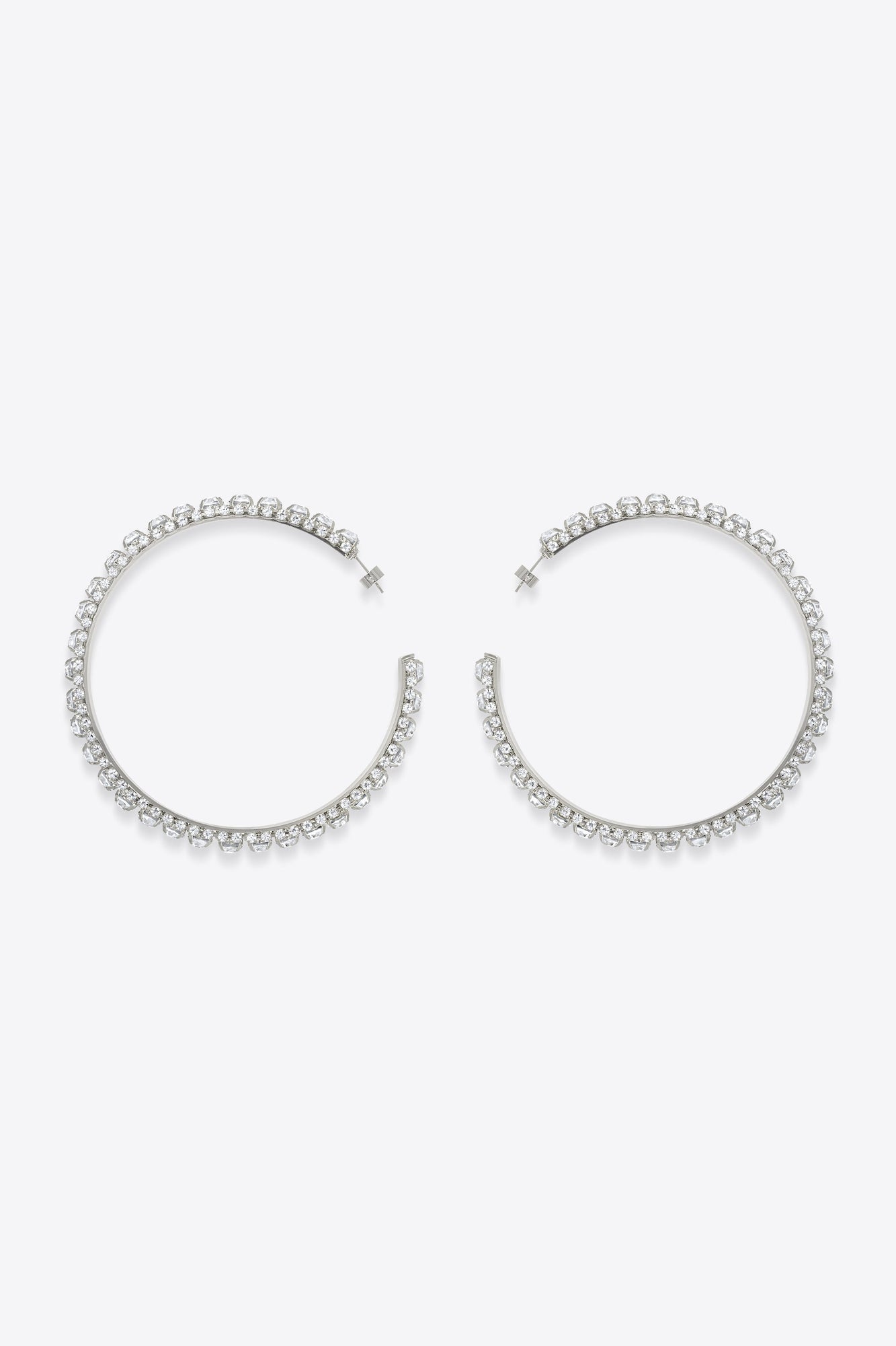 Large Crystal Hoop Earrings | Clear Crystal/Silver