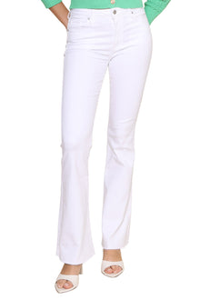 Just Black | High Rise Scissor Cut Flare | White