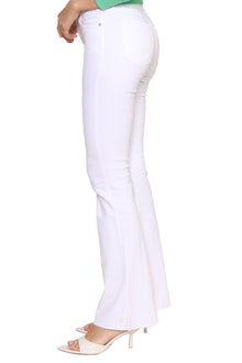 Just Black | High Rise Scissor Cut Flare | White