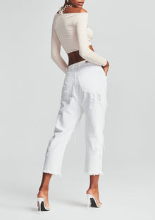 Womens | Omar Drop Boyfriend Jean | Optic White
