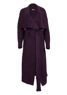 Womens | Rue Boucle Cardigan | Eggplant