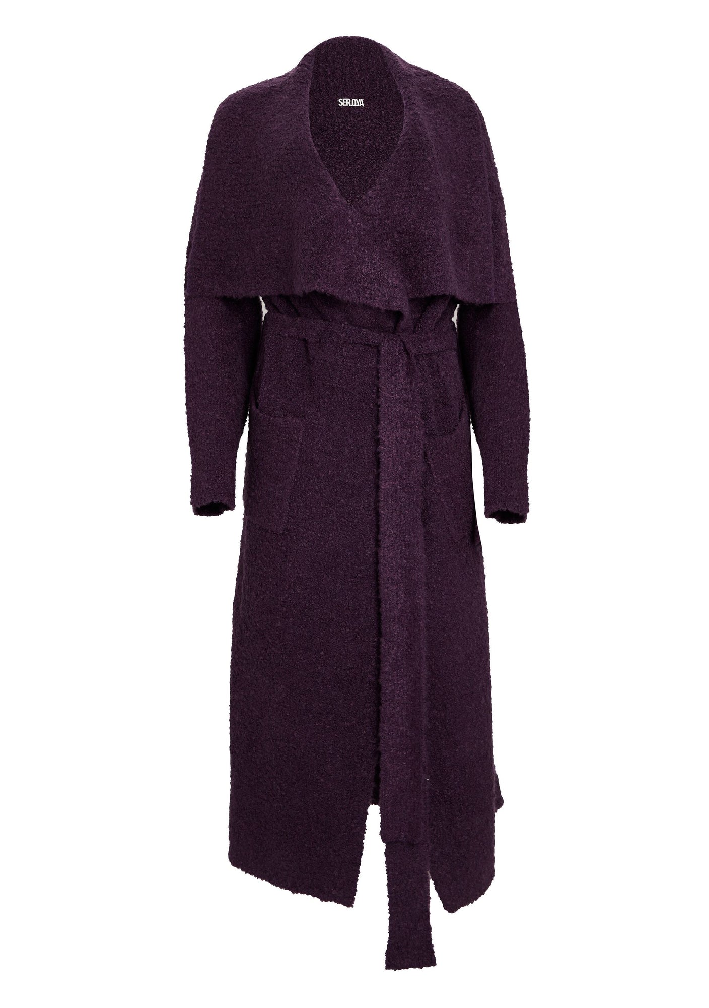 Womens | Rue Boucle Cardigan | Eggplant