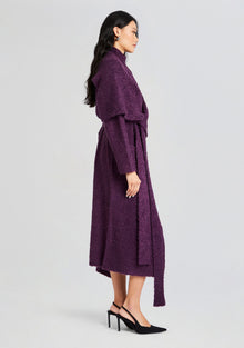 Womens | Rue Boucle Cardigan | Eggplant