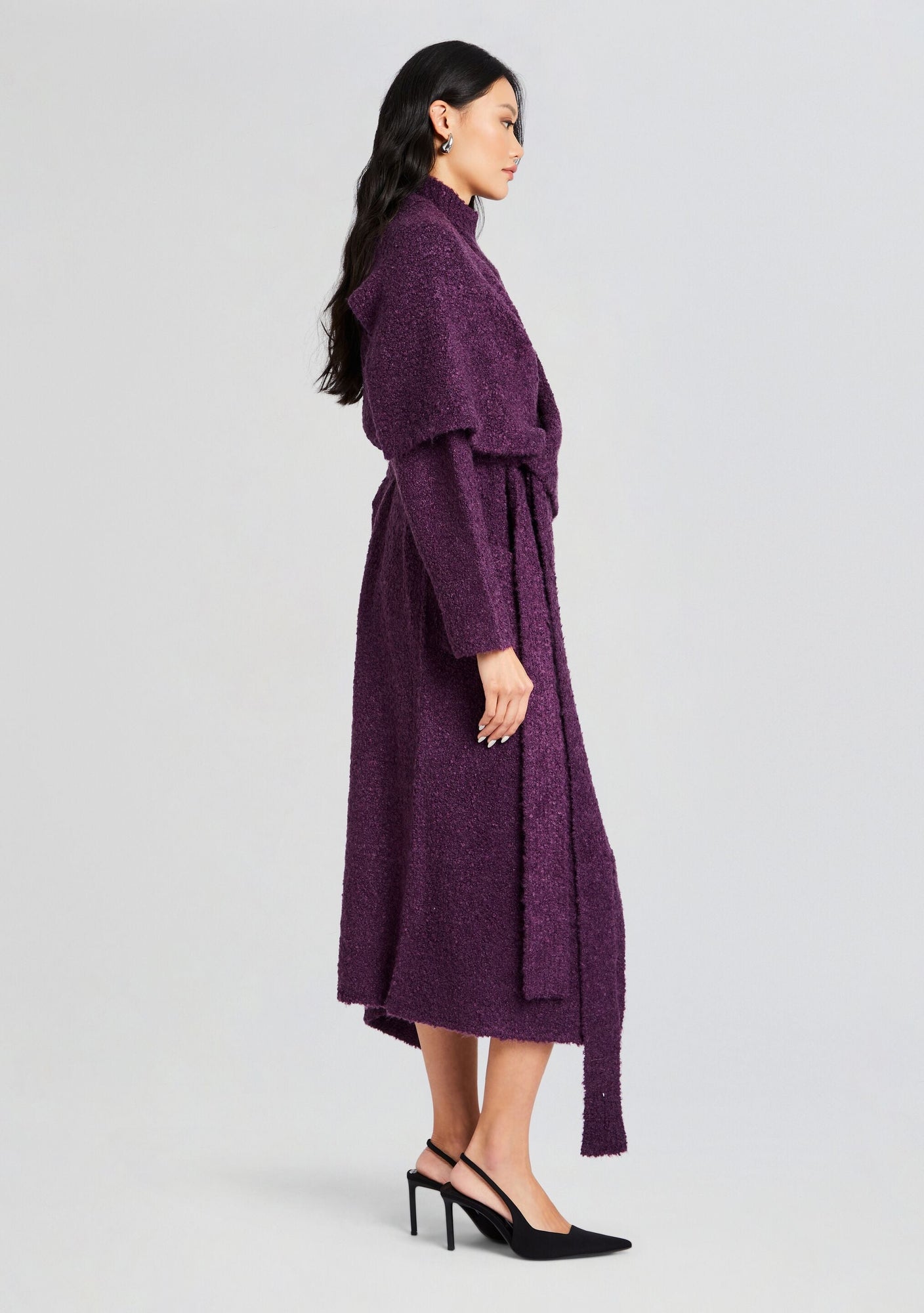 Womens | Rue Boucle Cardigan | Eggplant