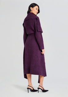 Womens | Rue Boucle Cardigan | Eggplant