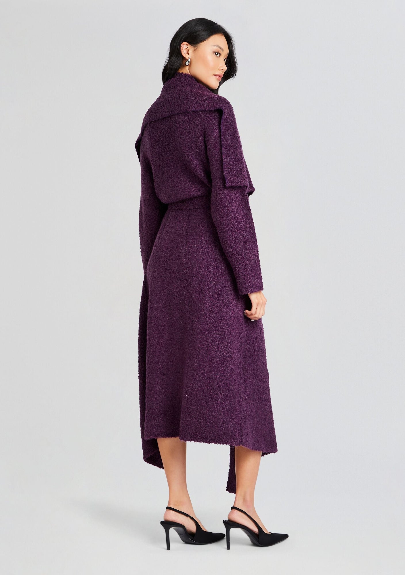 Womens | Rue Boucle Cardigan | Eggplant