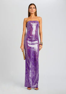 Lucia Sequin Lace Dress | Amethyst