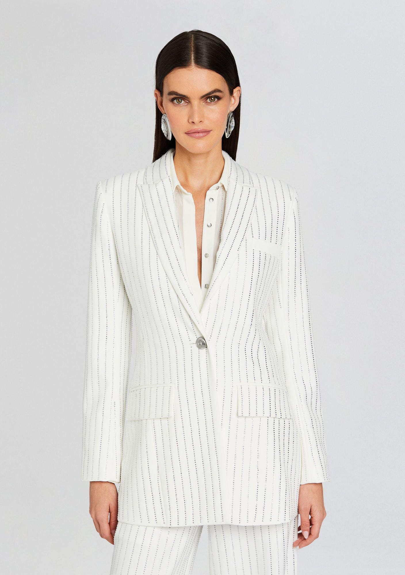 Solana Embellished Blazer | White