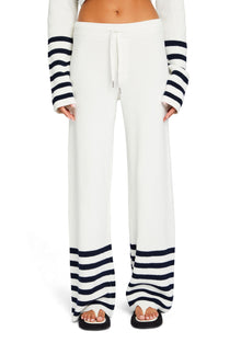 Womens | Poe Knit Pant | White/Navy