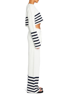 Womens | Poe Knit Pant | White/Navy