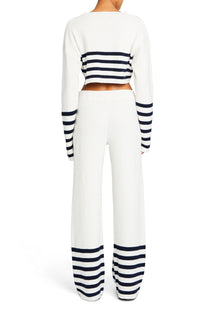 Womens | Poe Knit Pant | White/Navy