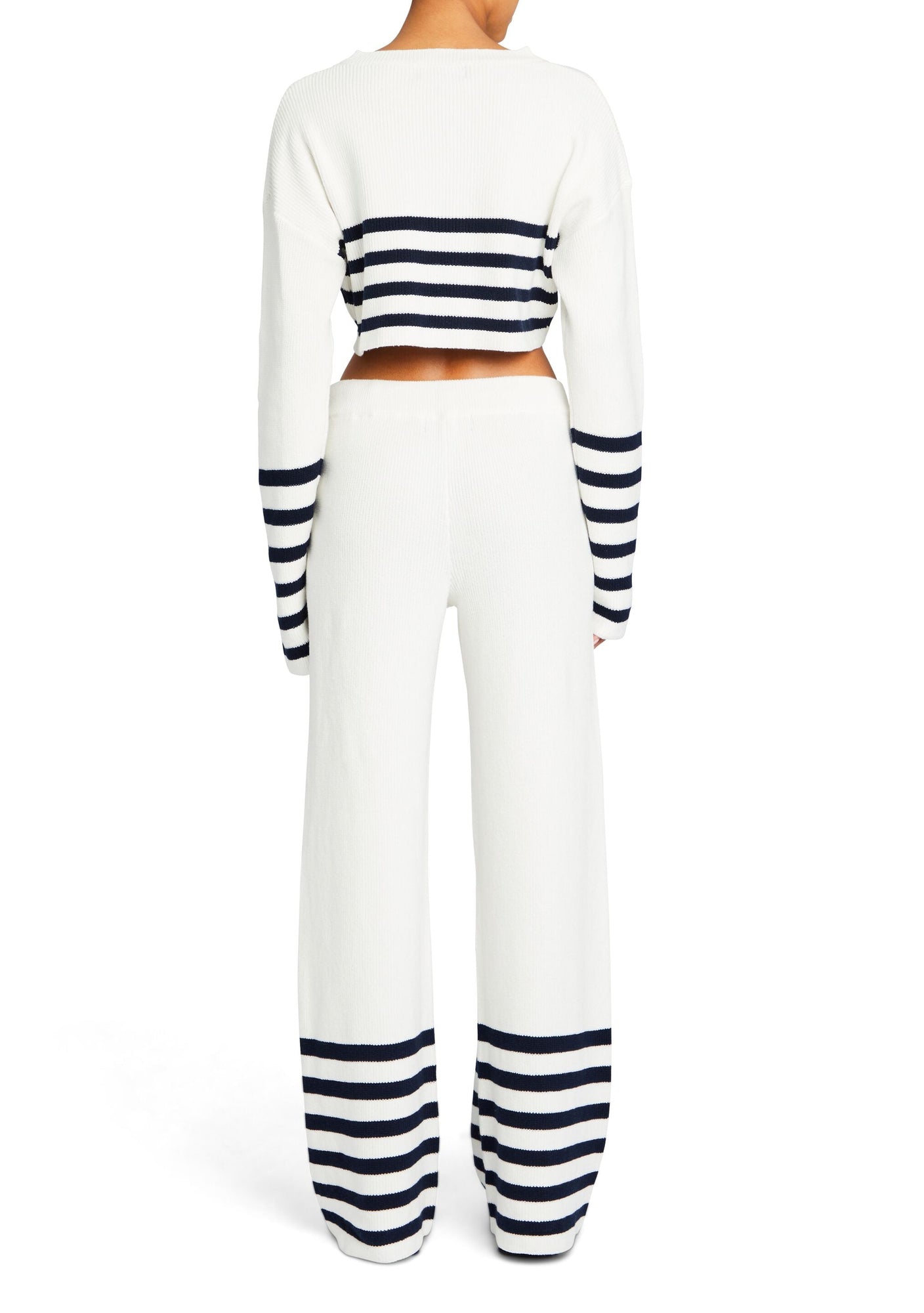 Womens | Poe Knit Pant | White/Navy