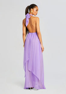 Ina Silk Chiffon Dress | Wisteria