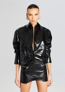 Shaili Leather Shirt | Black