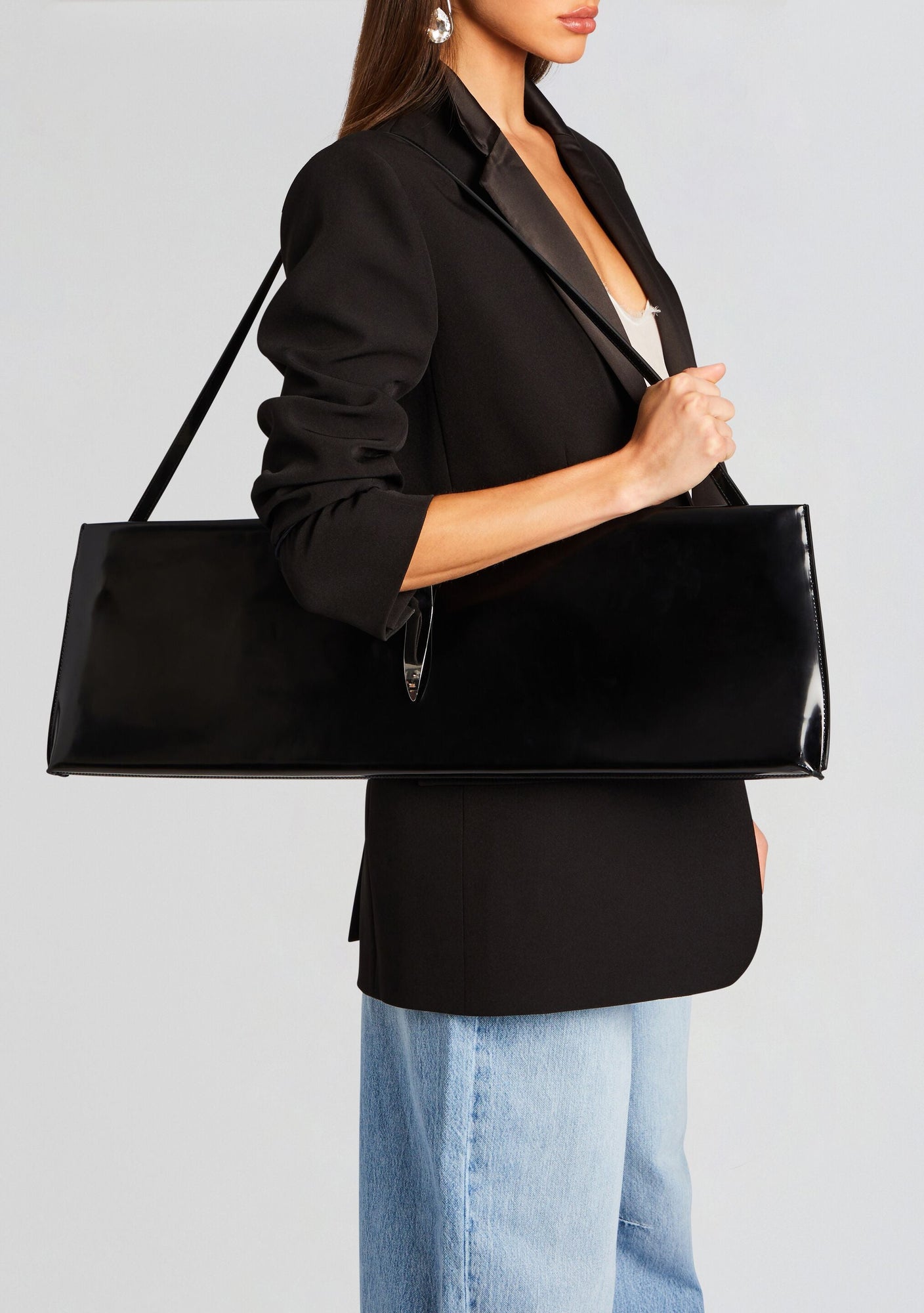 Ruth Large Shoulder Bag | Black/Silver