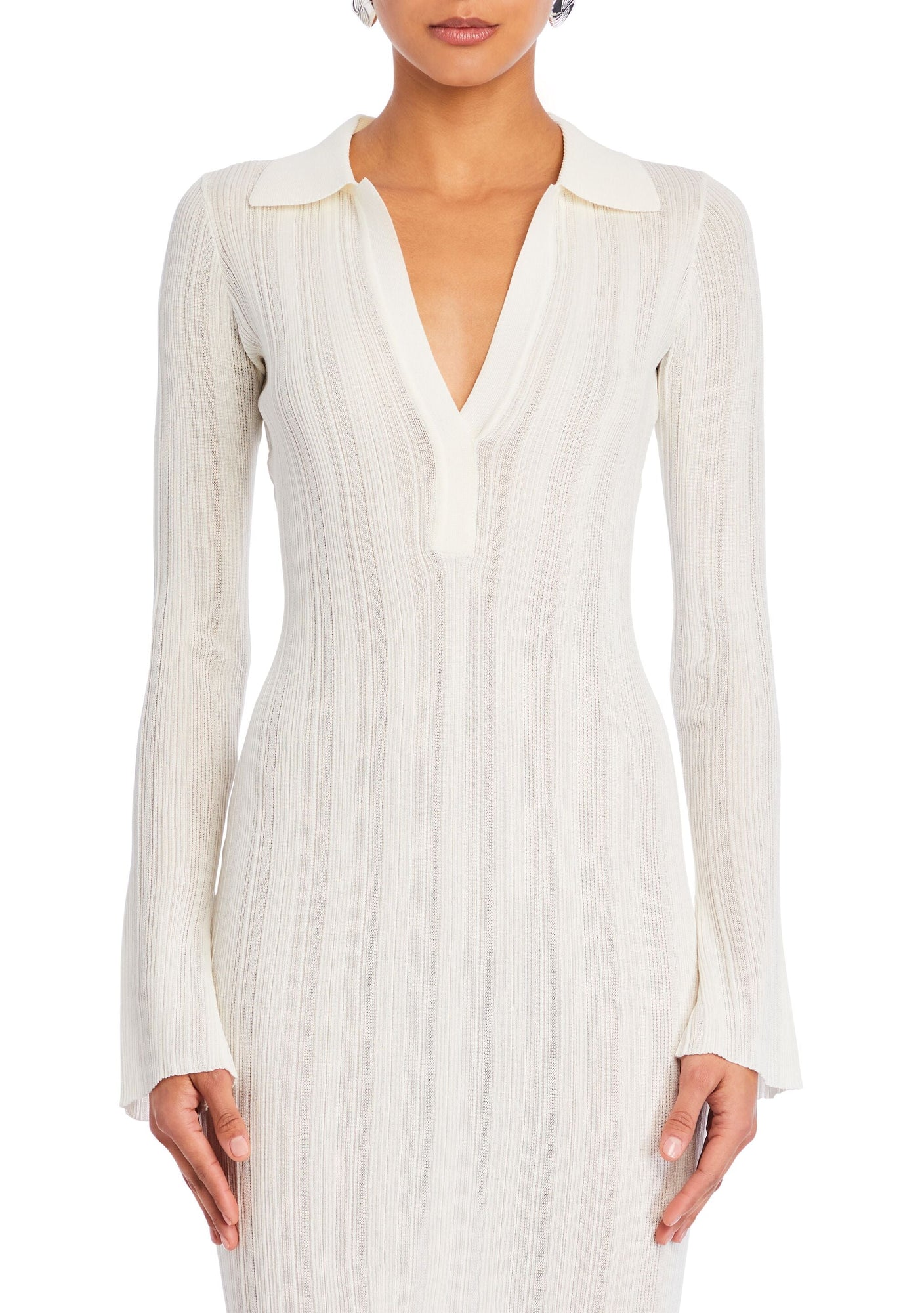 Womens | Azula Rib Knit Maxi Dress | Porcelain