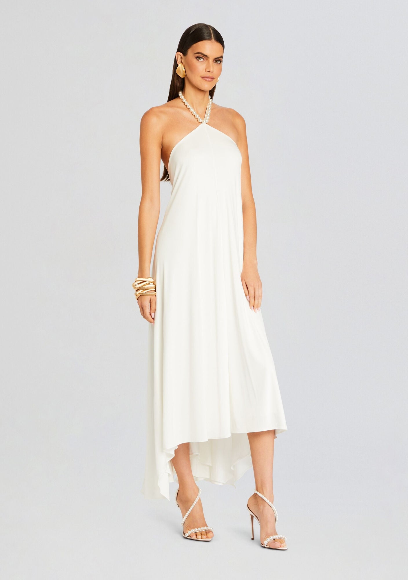 Maryam Pearl Embellished Dress | White