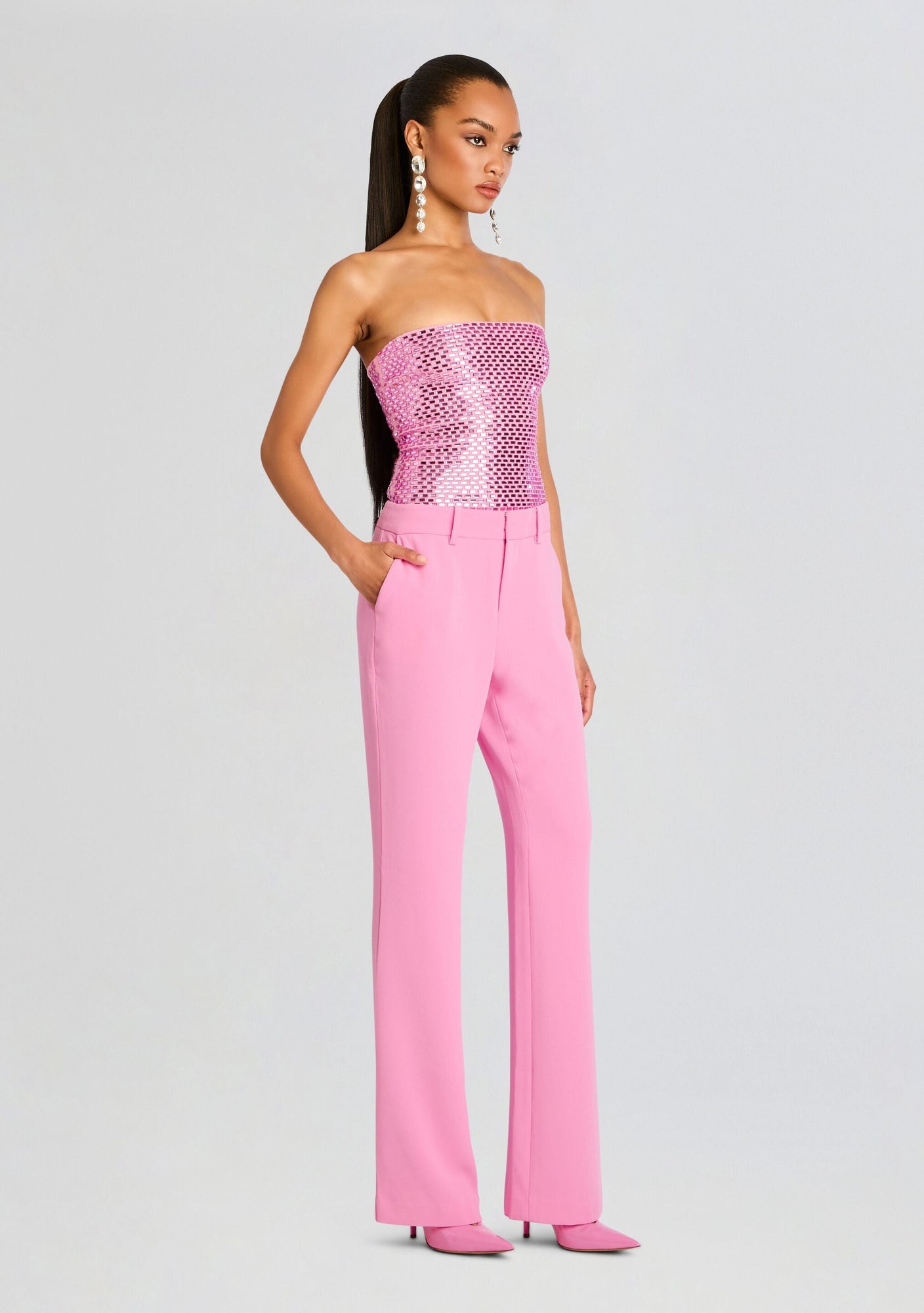 Valery Embellished Knit Top | Light Rose