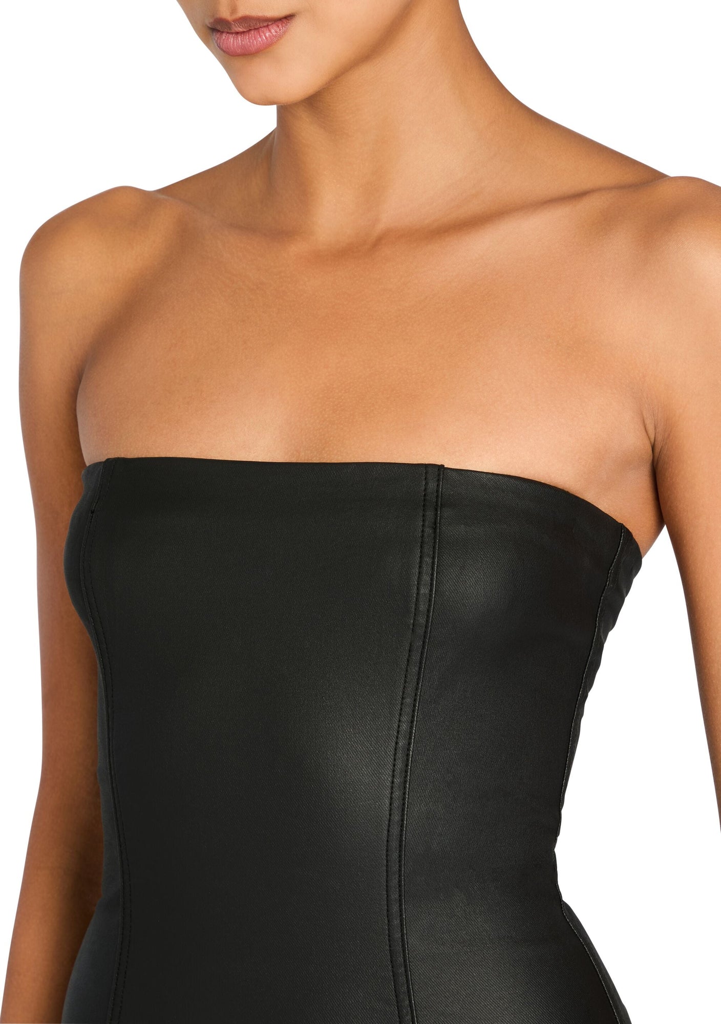 Womens | Adalaide Coated Denim Midi Dress | Coated Black