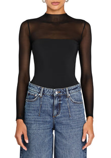 Womens | Brandi Mesh Bodysuit | Black