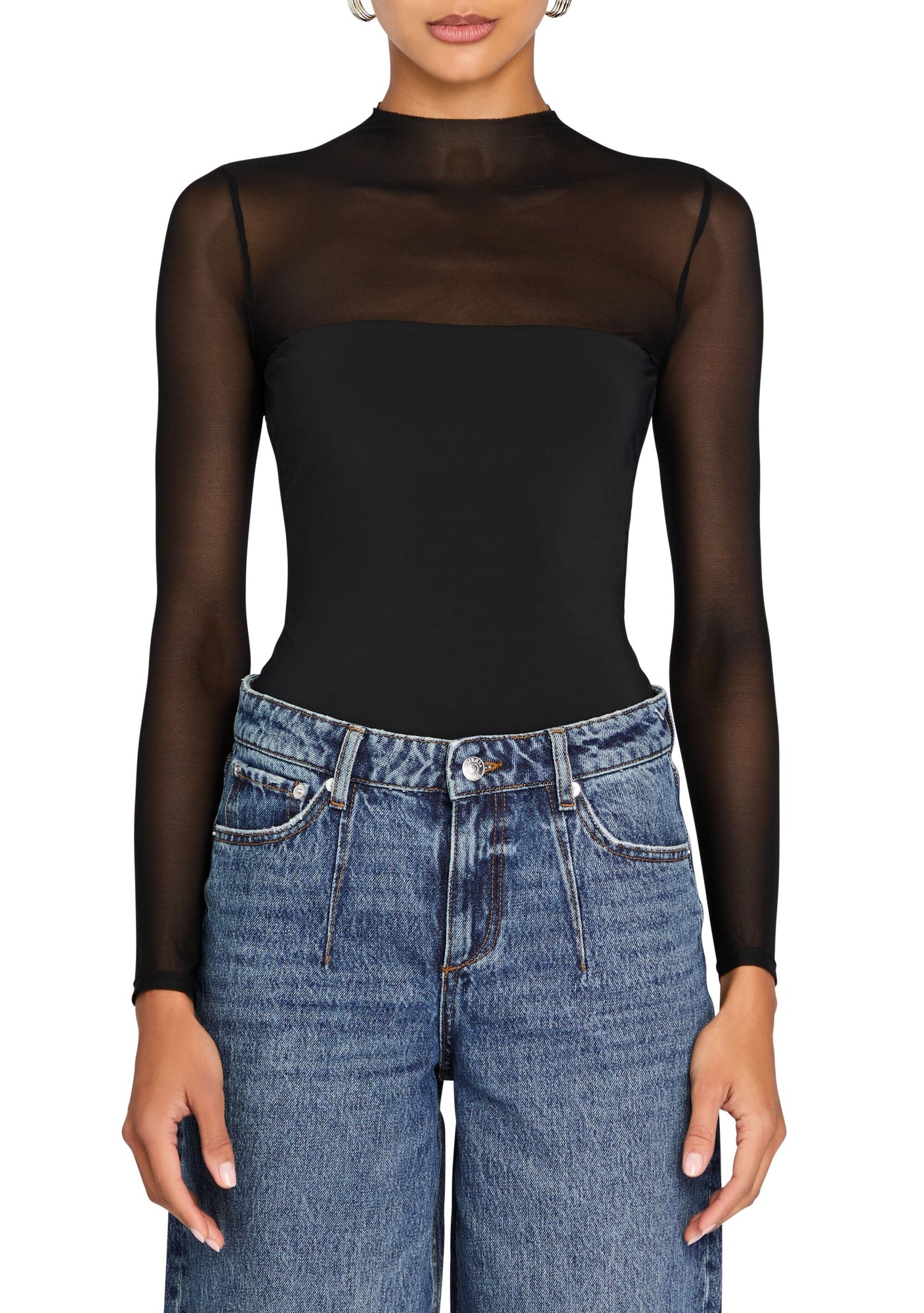 Womens | Brandi Mesh Bodysuit | Black