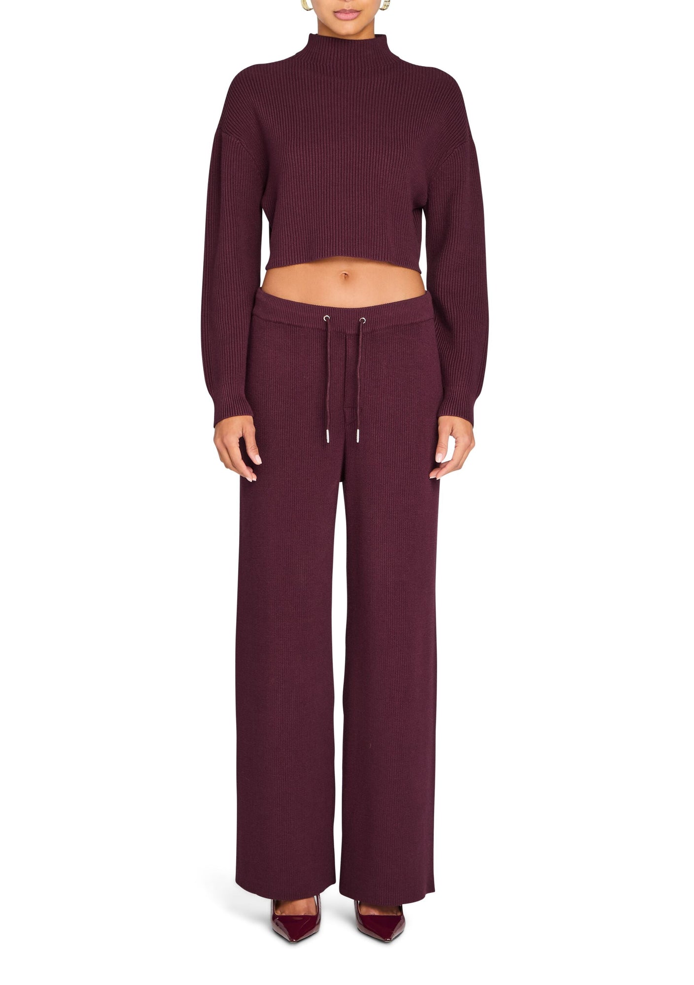 Womens | Carmen Mid Cropped Sweater | Merlot