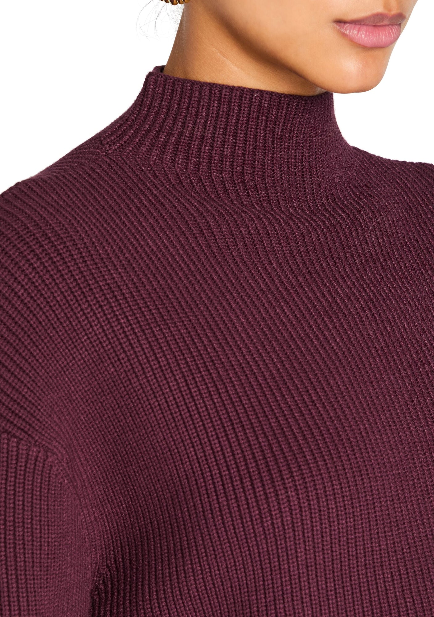 Womens | Carmen Mid Cropped Sweater | Merlot