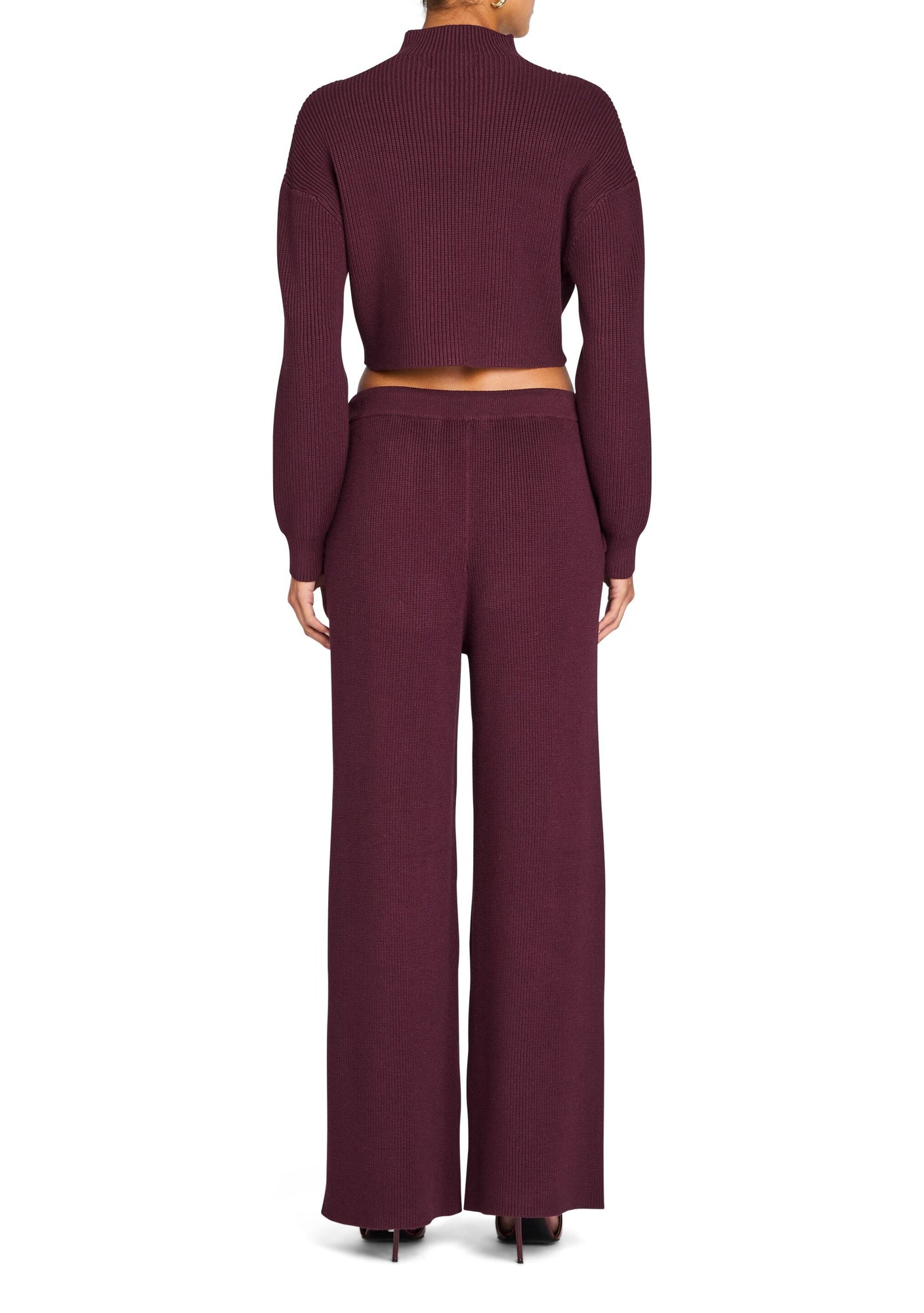 Womens | Carmen Mid Cropped Sweater | Merlot