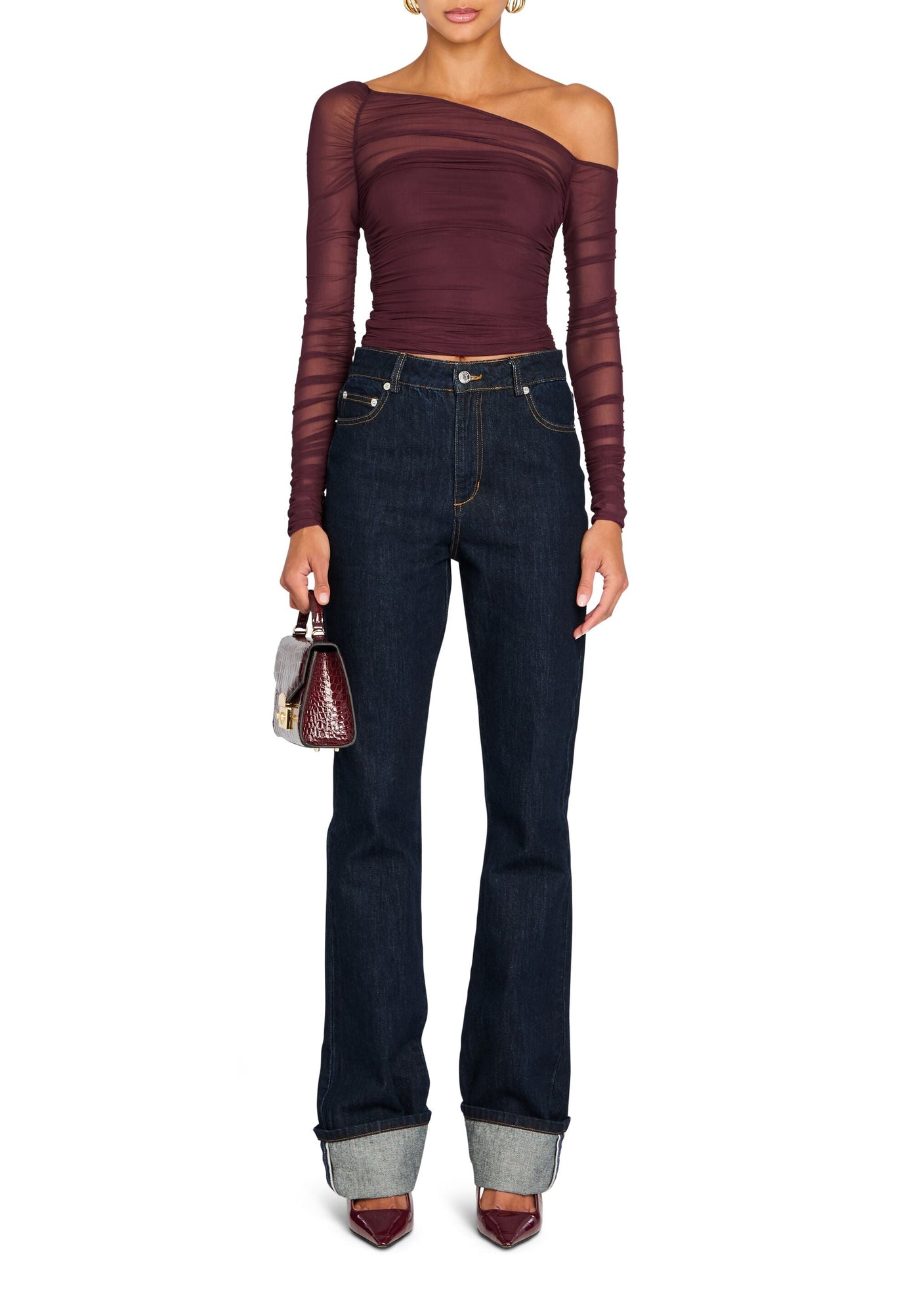 Womens | Shauna Mesh Top | Merlot