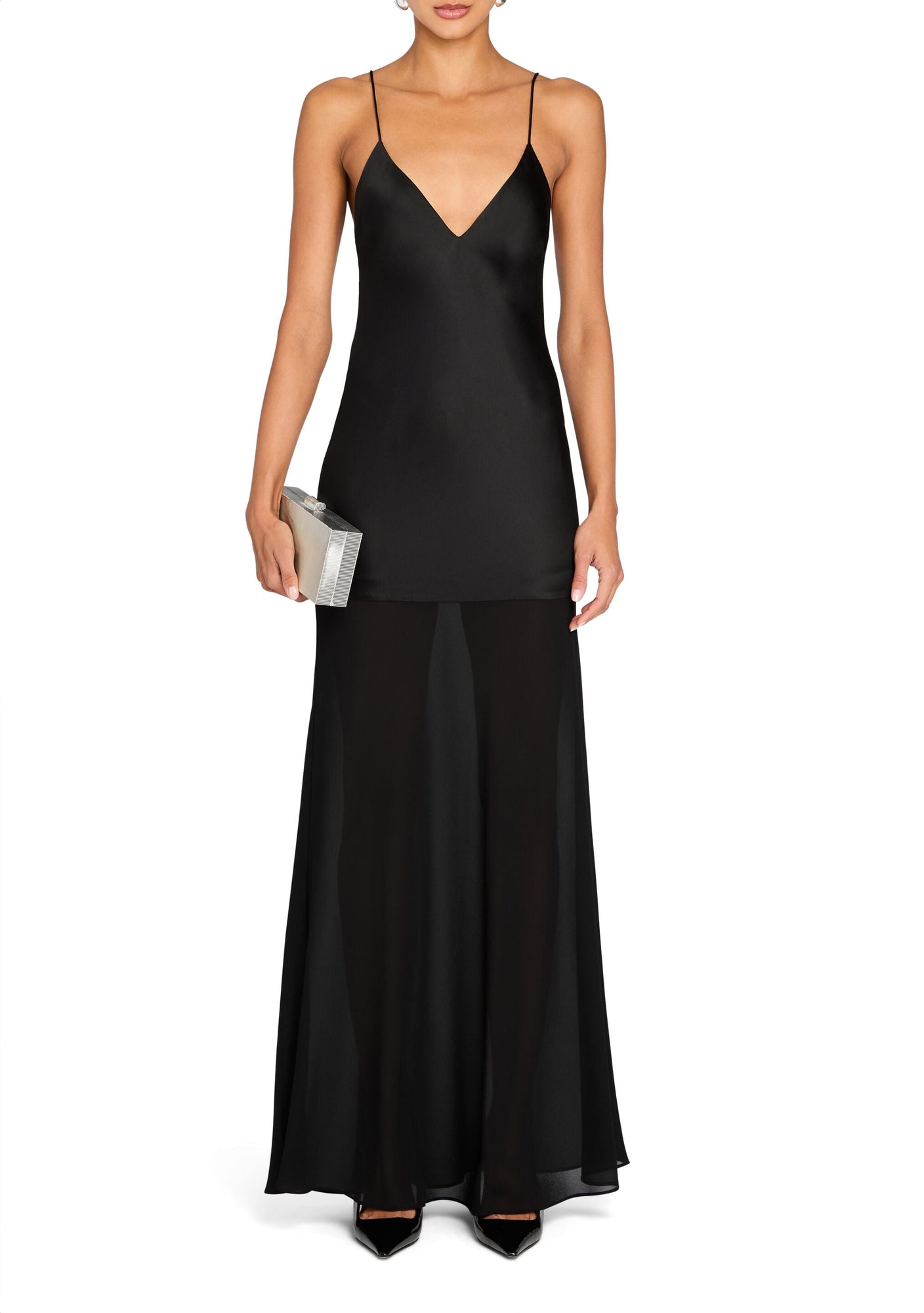 Womens | Vienna Satin Maxi Dress | Black