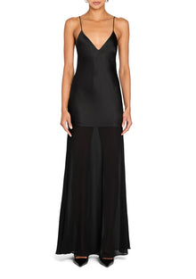 Womens | Vienna Satin Maxi Dress | Black