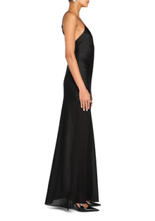 Womens | Vienna Satin Maxi Dress | Black