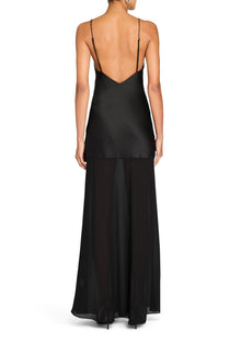 Womens | Vienna Satin Maxi Dress | Black