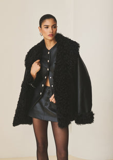Womens | Roxanne Vegan Leather Coat | Black
