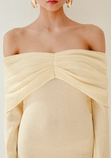 Womens | Xen Knit Mini Dress | Pastel Yellow