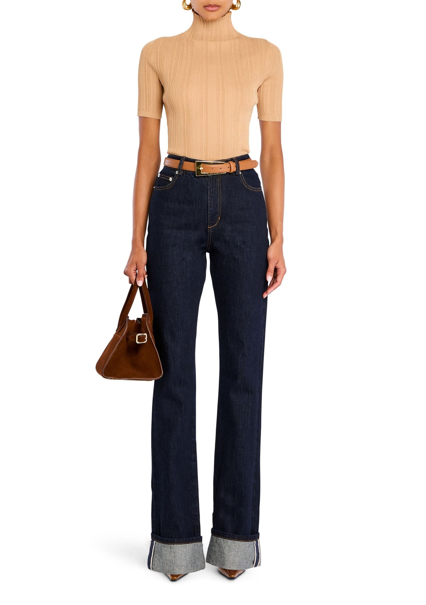 Womens | Abigail Half Sleeve Top | Tan